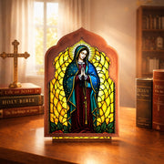 Our Lady’s Prayer Stained Glass Suncatcher - Perfect for Prayer Corner, Gift, or Home Decor