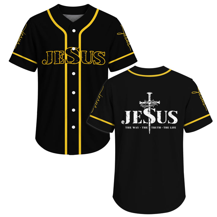 Jesus The Way The Truth The Life Christian Baseball Jersey
