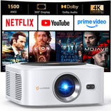 HAPPRUN 1500 ANSI Smart Outdoor Projector, Built-in Apps, 30W Dolby Audio | 4K Decoding,Auto Focus,10K+ Apps,Movie Projector with WiFi Bluetooth,Portable Indoor Proyector Compatible with Phone/TV Stick