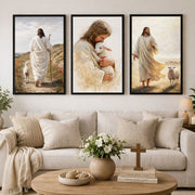 The Good Shepherd Jesus Christ Wall Art Set – Faith and Guidance