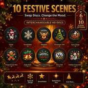 2027 New Plug and Play Hd Christmas Projector Indoor, 360°Adjustable Christmas Scene Projector Indoor, Holiday Projector for Bedroom, Gaming Room (10 Projection Films)
