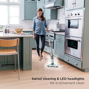 Shark Steam & Scrub Steam Mop, All-in-One Hard Floor Cleaner, Grey, S8001 | LED Headlights, 4 Dirt Grip Soft Scrub Pads Included, XL Water Tank, Swivel Steering