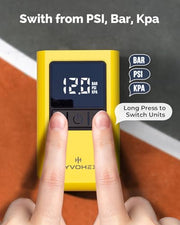 HYVOHEX Mini Electric Ball Pump with Needle for Sports Balls | Portable,Digital LED Display,Preset Auto-Stop Pressure,Fast Inflation,Replaces Manual Pump for Basketball,Soccer,Volleyball
