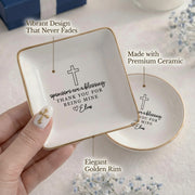 Personalized Name Christian Jewelry Dish – Custom Scripture Ring Tray, Faith Gift for Her