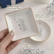 Personalized Name Christian Jewelry Dish – Custom Scripture Ring Tray, Faith Gift for Her