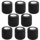 Self Adhesive Bandage Wrap,2" Black Cohesive Bandages Vet Wrap Sports Tape | 8 Pack Elastic Breathable Athletic Wrap Bulk for First Aid Supplies, Wrist Sprains Protection