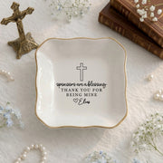 Personalized Name Christian Jewelry Dish – Custom Scripture Ring Tray, Faith Gift for Her