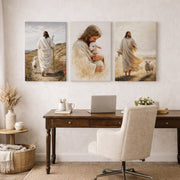 The Good Shepherd Jesus Christ Wall Art Set – Faith and Guidance