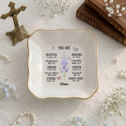 Personalized Name Christian Jewelry Dish – Custom Scripture Ring Tray, Faith Gift for Her