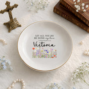Personalized Name Christian Jewelry Dish – Custom Scripture Ring Tray, Faith Gift for Her