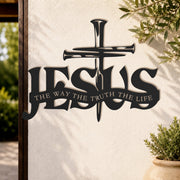 Jesus The Way The Truth The Life Metal Wall Art for Christian Home Decor