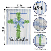 Personalized Cross with Blue Ribbon and Stripes Flag