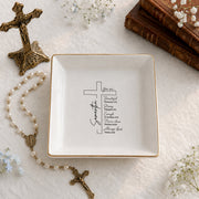 Personalized Name Christian Jewelry Dish – Custom Scripture Ring Tray, Faith Gift for Her