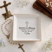 Personalized Name Christian Jewelry Dish – Custom Scripture Ring Tray, Faith Gift for Her