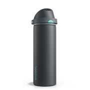 Insulated Water Bottle with Straw - Encool Stainless Steel Water Bottle with Push Button Lid, Leak-Proof & BPA-Free, Keeps Cold for 24 Hours for Sports, Travel, Gym (24 oz, Tuna Grey-Green)
