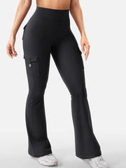 YEOREO CoreFlex Women Workout Flare Leggings | Hidden Scrunch, High Waisted, Cargo Pockets, Gym, Yoga, No Front Seam, Buttery Soft, 28"/30"/32"/34"