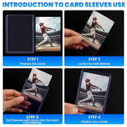 200 Card Sleeves Top Loaders for Cards, 3" x 4" Hard Plastic Toploaders | Baseball Card Protectors, Trading Card Holder for Trading Sports Football Game Cards (100 Toploaders + 100 Penny Sleeves)