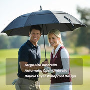 MRTLLOA Extra Large Golf Umbrella,54/62/68/72 Inch Automatic Open Umbrella | Double Canopy Vented Windproof, 210T Pongee Fabric Waterproof , Large Umbrellas for Rain Heavy Duty, Big Umbrella, Oversized