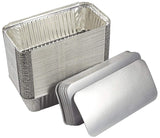 Zuvo Aluminium Foil Trays with Lids, 50-Pack 600ml Foil Food Containers | Recyclable Aluminium, Freezer to Oven Safe, Meal Prep, Batch Cooking, Baking, Takeaway, BBQ, Reusable, Air Fryer Compatible