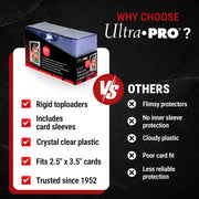 Ultra Pro 3" x 4" Clear Regular Toploader & Card Sleeves Bundle,100 Pack | Soft Protective Sleeves, Rigid Plastic Holders, Archival-Safe Material, Clear Display, Ideal For Collectors And Card Storage