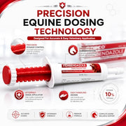 OZIPCO Fenbendazole Equine Dewormer Paste 10% for Horses | 25 Gram Oral Paste Syringe | Broad Spectrum Horse Wormer | Apple Flavor