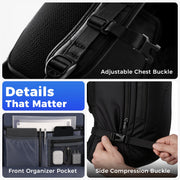 MATEIN Carry on Backpack, Extra Large Expandable Travel Backpack for Men | Airplane Approved, Weekender Bag for Women, mochila de viaje, Water Resistant, Lightweight Daypack for Flight, 40L, Black