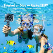 AKASO EK7000 4K30FPS 20MP WiFi Action Camera with EIS Ultra HD 131FT Waterproof Underwater Camera Remote Control 4X Zoom Support External Microphone Black