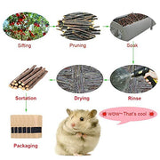 Bojafa 250g Apple Sticks Small Animals Molar Wood Treats Toys for Rabbits Chinchillas Guinea Pig Hamster Gerbil Parrot Bunny and Small Animals Chew Stick Toys Treats