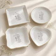 Personalized Name Christian Jewelry Dish – Custom Scripture Ring Tray, Faith Gift for Her