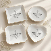Personalized Name Christian Jewelry Dish – Custom Scripture Ring Tray, Faith Gift for Her
