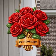 Personalized Mother's Day Rose Bouquet Wood Sign