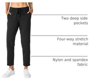 G Gradual Women's Pants with Deep Pockets 7/8 Stretch Ankle Sweatpants | Golf, Athletic, Travel, Lounge, Business Casual, Teacher, Drawstring Waist, Butter Soft 4-Way Stretch, Lightweight