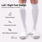 musesox Compression Socks for Women and Men,15-20 mmHg Support(3 Pairs) | Knee High,Graduated Compression,L/R Foot Labels,Breathable Fabric,Best for Flying/Nurses/Travel/Cycling/Pregnancy/Daily Wear
