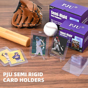 100ct Semi Rigid Card Holders & 100ct Card Sleeves for PSA Graded Cards | PSA, SGC, BGS, CSG Graded Card Submissions, Semi Rigid Baseball Card Sleeves Protectors, PSA Graded Trading Cards Sleeves