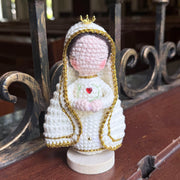 Faith-Inspired Handmade Virgin Mary Crochet Doll - 4.8in