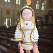 Faith-Inspired Handmade Virgin Mary Crochet Doll - 4.8in