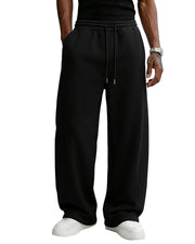Wangdo Men's Baggy Sweatpants Wide Leg Lounge Cotton Casual Jogging Pants | High waist drawstring,2 Deep pockets,Open bottom,Workout athletic outfits,Loose joggers pants,fashion streetwear,Soft fabric