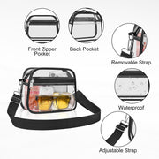 USPECLARE Clear Bag for Stadium Events Clear Sports Fan Handbags Purses | Unisex 0.4 mm Thickened Waterproof PVC,Approved for Concerts,Game Days,Outdoor Events