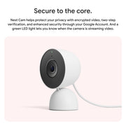 Google Nest Cam Indoor (Wired, 3rd Gen) - Security Camera - 2025 - Snow | 2K video, motion detection, color night vision, 2-way audio, works with Google Home and Gemini, intelligent alerts