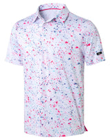 Obla Men's Golf Polo Shirts Print Short Sleeve Dry Fit Collared Shirt | Moisture Wicking, Performance, Lightweight, Casual, Polo Shirts for Men