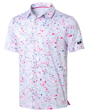 Obla Men's Golf Polo Shirts Print Short Sleeve Dry Fit Collared Shirt | Moisture Wicking, Performance, Lightweight, Casual, Polo Shirts for Men