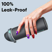 Insulated Water Bottle with Straw - Encool Stainless Steel Water Bottle with Push Button Lid, Leak-Proof & BPA-Free, Keeps Cold for 24 Hours for Sports, Travel, Gym (24 oz, Tuna Grey-Green)