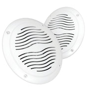 Magnadyne 5-inch Water Resistant Outdoor Speakers, Dual Cone, 25W Peak Power, Marine and RV Compatible (White)