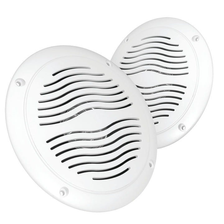 Magnadyne 5-inch Water Resistant Outdoor Speakers, Dual Cone, 25W Peak Power, Marine and RV Compatible (White)