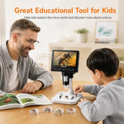Elikliv Microscope, Digital Coin Microscope 1000x with Lights, EDM4, 4.3'' | 8 Adjustable LED Lighting, 720P LCD Microscope, Built-in Rechargeable Battery, Take Photos/Videos, Windows/MacBook Compatible