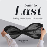 Handy Laundry Mesh Pop-Up Hamper Collapsible with Side Pocket 2-Pack | Breathable foldable design saves space; wide opening makes loading easy. Sturdy build stores clothes neatly. Black.