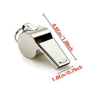 Hipat Whistle, 2 Pack Stainless Steel Sports Whistles with Lanyard, Loud Crisp Sound Whistles Great for Coaches, Referees, and Officials