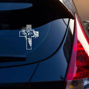 [6IN] Jesus Face & Cross Decal – Waterproof Christian Sticker for Car, Laptop, Water Bottle & More