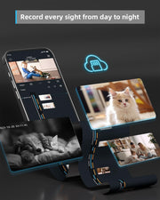 blurams Security Camera, 2K Indoor Camera 360° Pet Camera for Home Security | Motion Tracking, Dual-Band WiFi6, 2-Way Audio, IR Night Vision, Siren, Compatible with Alexa & Google Assistant