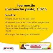Ivermectin Paste Dewormer - 6.08g dose @ 1.87%-Apple Flavored, 3 Count